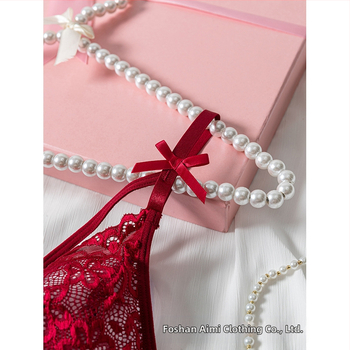 Σέξι γυναικείο νυχτικό με κόκκινη δαντέλα και κεντημένη σέξι πιτζάμα Cross-border Explosions, καλοκαιρινό εσώρουχο, 24015