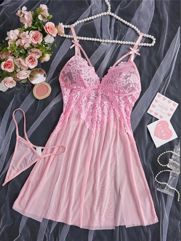 Σέξι γυναικείο νυχτικό με κόκκινη δαντέλα και κεντημένη σέξι πιτζάμα Cross-border Explosions, καλοκαιρινό εσώρουχο, 24015