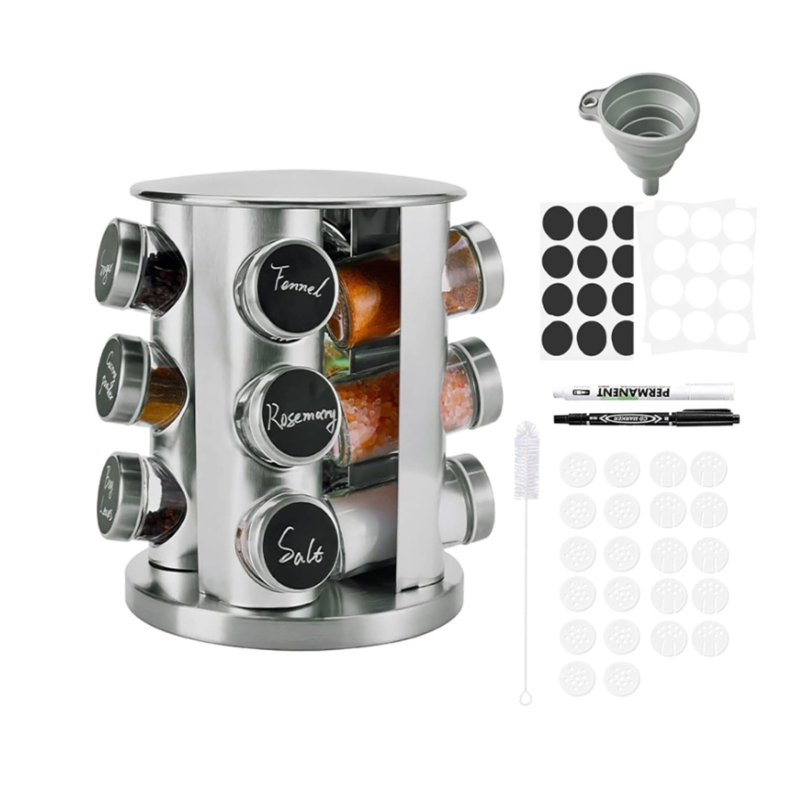 Piiriülene roostevabast terasest pööratav maitseainepaak sobib mitme võrguga maitseainepaagile köögivürtside hoidmiseks suletud värskena hoidmiseks