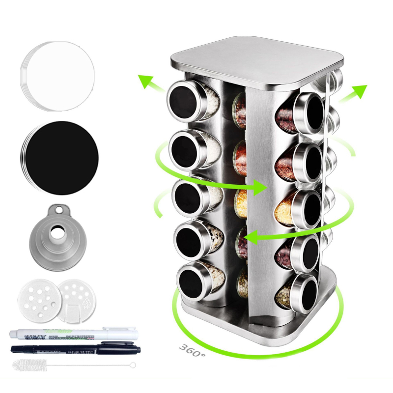 Piiriülene roostevabast terasest pööratav maitseainepaak sobib mitme võrguga maitseainepaagile köögivürtside hoidmiseks suletud värskena hoidmiseks