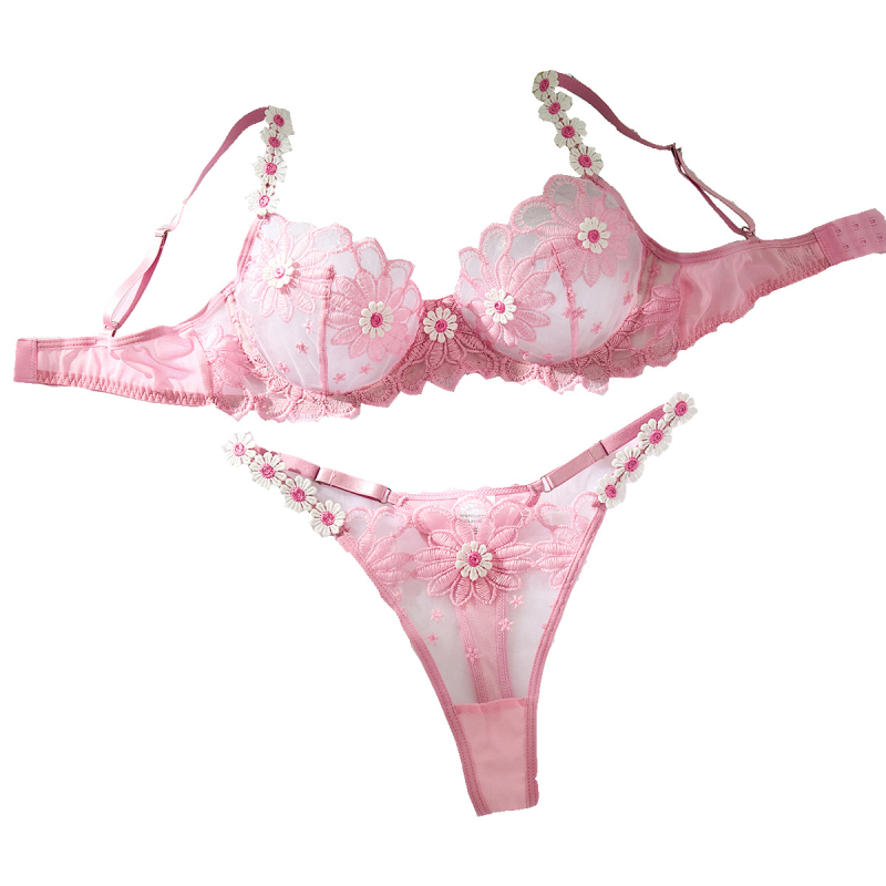 Amazon Aliexpressi enimmüüdud seksika pesu õlarihmadega lillelise tikandiga üliõhukesed läbipaistvad rinnahoidja-stringid 89