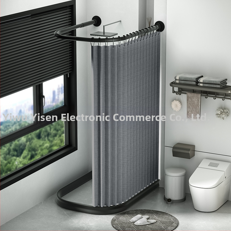 U-kujuline kokkupandav dušikardinaülikond Dušikardin Vannitoa kuiv- ja märgeraldus Vannitoa kattev kardin Paugutamata U-kujuline dušikardina varras