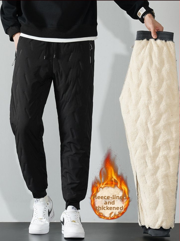 Панталони с дебела пухена подплата, ежедневни мъжки панталони, двойки, североизточни пътни водоустойчиви памучни панталони, топли дебели панталони