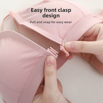 Γυναικείο εσώρουχο γαλλικού στιλ από καθαρό βαμβάκι, με τριγωνική αγκράφα μπροστά, χωρίς ίχνη από ατσάλι, push-up χωρίς κρίκους, μικρό στήθος, με όμορφη πλάτη, χωρίς τιράντες, λεπτό γυναικείο στυλ