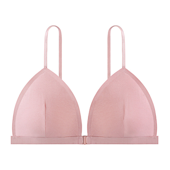 Γυναικείο εσώρουχο γαλλικού στιλ από καθαρό βαμβάκι, με τριγωνική αγκράφα μπροστά, χωρίς ίχνη από ατσάλι, push-up χωρίς κρίκους, μικρό στήθος, με όμορφη πλάτη, χωρίς τιράντες, λεπτό γυναικείο στυλ