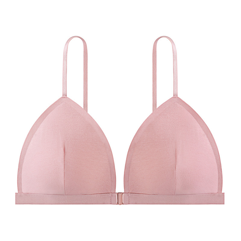 Γυναικείο εσώρουχο γαλλικού στιλ από καθαρό βαμβάκι, με τριγωνική αγκράφα μπροστά, χωρίς ίχνη από ατσάλι, push-up χωρίς κρίκους, μικρό στήθος, με όμορφη πλάτη, χωρίς τιράντες, λεπτό γυναικείο στυλ