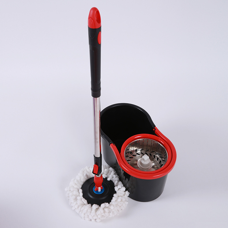 Μικρός κάδος εξωτερικού εμπορίου με σχήμα οκτώ, χαλύβδινο καλάθι, σετ περιστρεφόμενων σφουγγαρίστρας χωρίς πλύσιμο, στρογγυλή σφουγγαρίστρα Lazy Mop με ένα σκούπισμα και κάδο