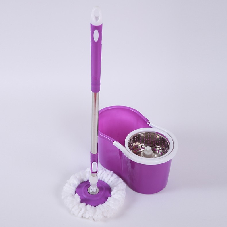 Μικρός κάδος εξωτερικού εμπορίου με σχήμα οκτώ, χαλύβδινο καλάθι, σετ περιστρεφόμενων σφουγγαρίστρας χωρίς πλύσιμο, στρογγυλή σφουγγαρίστρα Lazy Mop με ένα σκούπισμα και κάδο