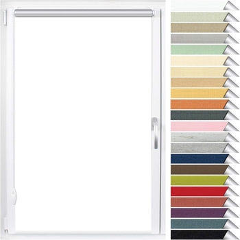 17 mm visiškai užtamsinanti žaliuzių užuolaida, balta/pilka/geltona, 100 % užtamsinimo, pakeliama, be perforacijų, užuolaida