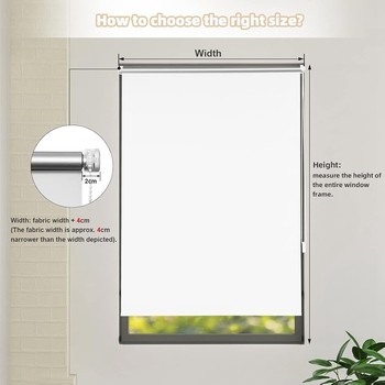 17 mm visiškai užtamsinanti žaliuzių užuolaida, balta/pilka/geltona, 100 % užtamsinimo, pakeliama, be perforacijų, užuolaida