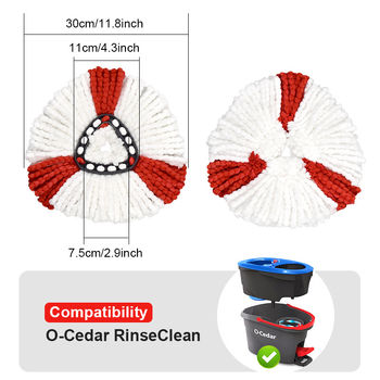 Piemērots O-Cedar Easywring Rinseclean rotējošās mopa nomaiņas galvas piederumiem