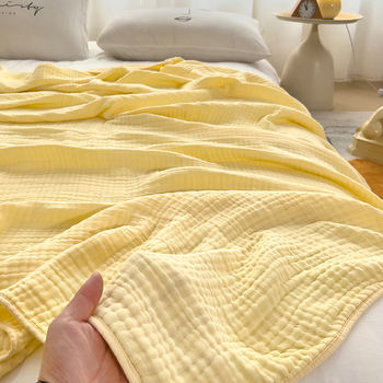 Plapumă de vară din bumbac pur, cu șase straturi, din tifon, Class A, pătură Seersucker, simplă, din tifon, prietenoasă cu pielea, pentru copii