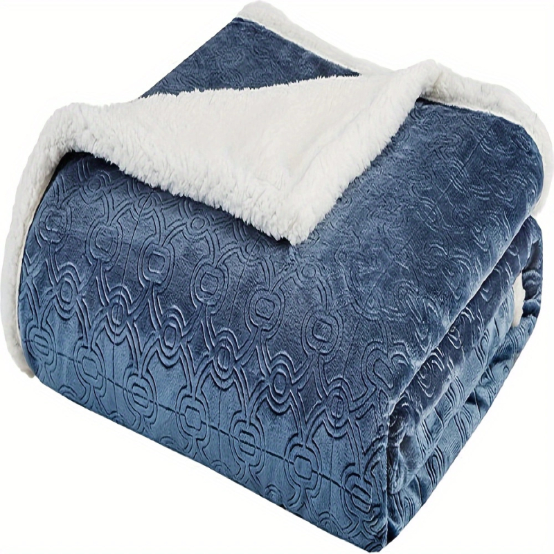 Határokon átnyúló takaró, flanel takaró, puha kasmír, dupla vastagítású dombornyomott takaró, takaró, ágytakaró