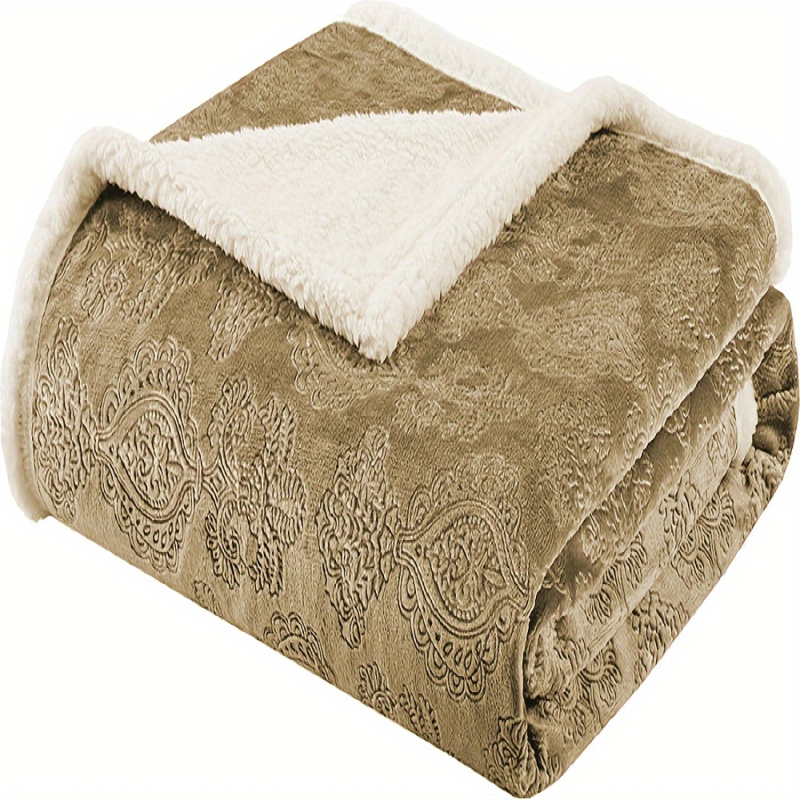 Határokon átnyúló takaró, flanel takaró, puha kasmír, dupla vastagítású dombornyomott takaró, takaró, ágytakaró