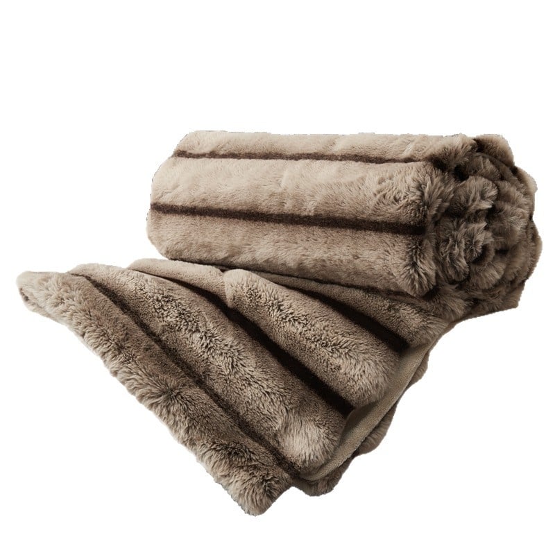 Плюшено одеяло с външнотърговски заек, удебелено, топло, двустранно кадифено, многофункционално одеяло за диван, офис одеяло за обяд