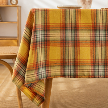 Φθινοπωρινό καρό τραπεζομάντιλο, ποιμενικό στυλ, ορθογώνιο τραπεζομάντιλο, σαλόνι, τραπεζάκι σαλονιού, ύφασμα κάλυψης, διακόσμηση ημέρας των ευχαριστιών