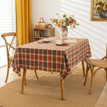 Φθινοπωρινό καρό τραπεζομάντιλο, ποιμενικό στυλ, ορθογώνιο τραπεζομάντιλο, σαλόνι, τραπεζάκι σαλονιού, ύφασμα κάλυψης, διακόσμηση ημέρας των ευχαριστιών