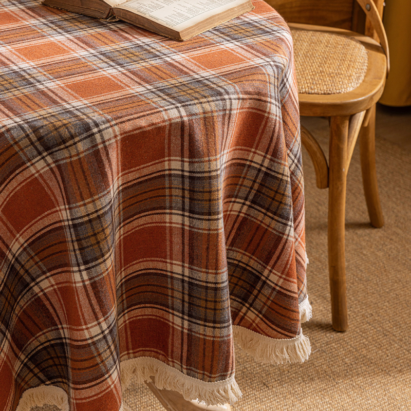 Őszi kockás terítő, pásztori stílusú téglalap alakú étkezőasztal terítő, nappali dohányzóasztal huzat, szövet betakarítás, hálaadás napi dekoráció