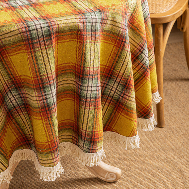 Őszi kockás terítő, pásztori stílusú téglalap alakú étkezőasztal terítő, nappali dohányzóasztal huzat, szövet betakarítás, hálaadás napi dekoráció