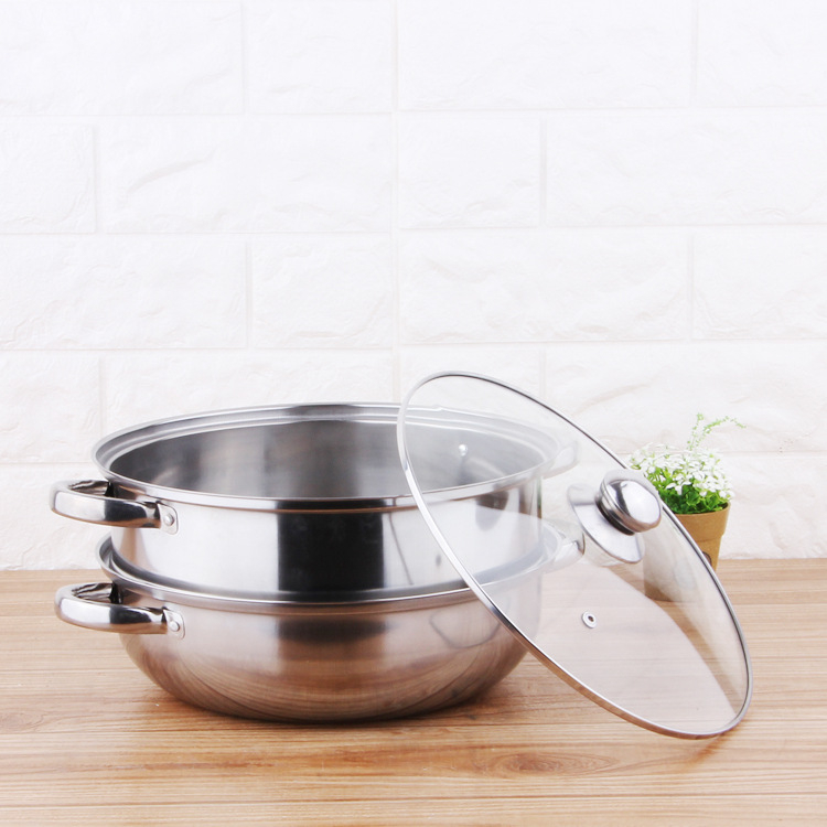 Nerūsējošā tērauda divslāņu tvaicētājs 28 cm zupas tvaicētājs divkāršas lietošanas daudzslāņu zupas katls dāvanu katls karstais katls dāvanu logotips universāls