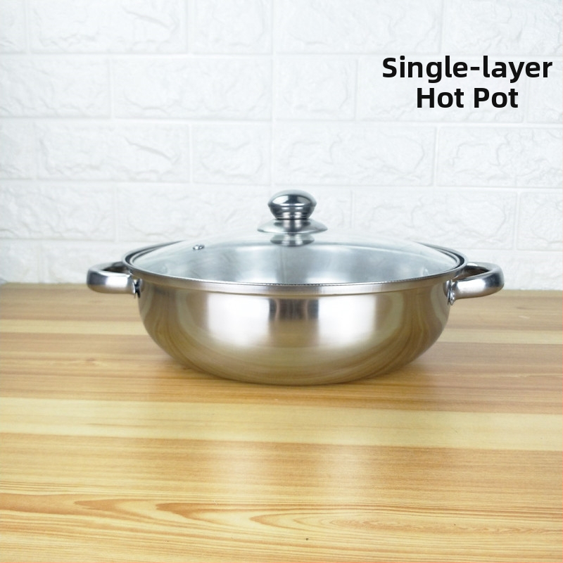 Неръждаема стомана двуслойна параходка 28 см параходка за супа двойна употреба многослойна тенджера за супа подаръчна тенджера гореща тенджера подаръчно лого универсална