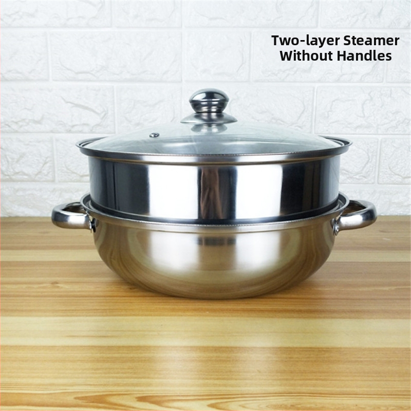 Неръждаема стомана двуслойна параходка 28 см параходка за супа двойна употреба многослойна тенджера за супа подаръчна тенджера гореща тенджера подаръчно лого универсална