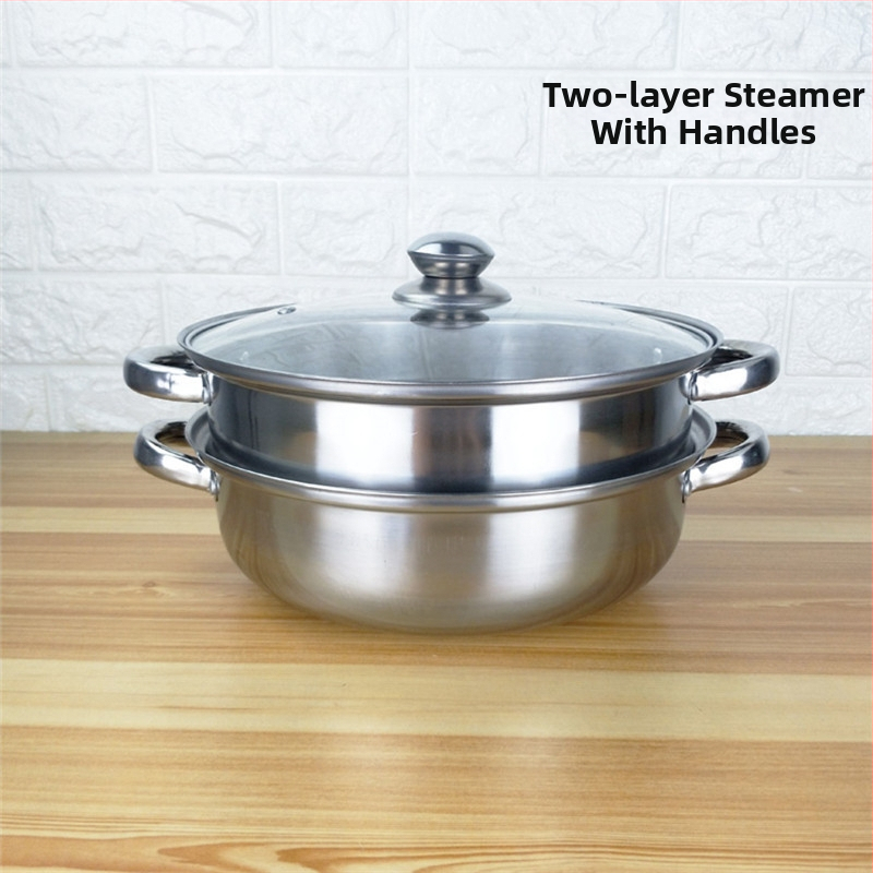 Неръждаема стомана двуслойна параходка 28 см параходка за супа двойна употреба многослойна тенджера за супа подаръчна тенджера гореща тенджера подаръчно лого универсална