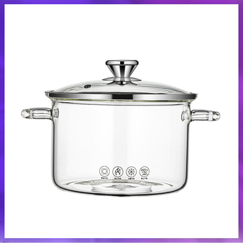 ⇘ Γυάλινη κατσαρόλα υψηλής περιεκτικότητας σε βοριοπυριτικό γυαλί, κατσαρόλα σούπας, ανθεκτικό σε υψηλές θερμοκρασίες, αέριο ανοιχτής φλόγας, άμεσης καύσης, διαφανής ηλεκτρική κεραμική κατσαρόλα, καυτή σε κόκκινο χρώμα