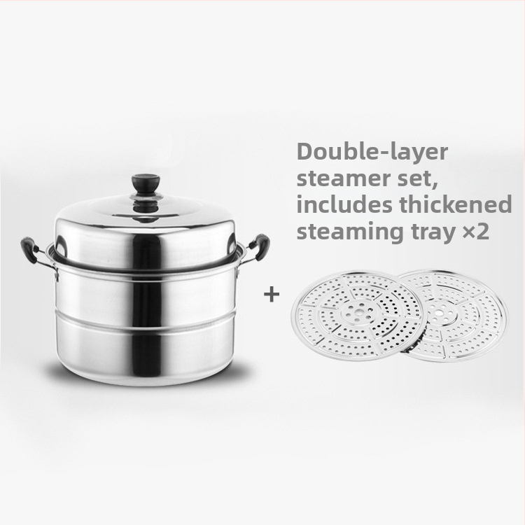 Двуслоен параход от неръждаема стомана, удебелен търговски параход с двойно предназначение, трислоен параход с голям капацитет, домакински многофункционален параход