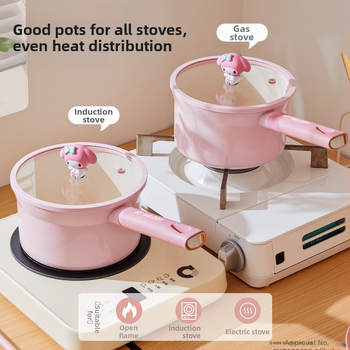 „Sanrio“ daugiafunkcis pieno puodas, nelimpantis puodas, specialus maisto papildų puodas kūdikiams ir mažiems vaikams, sriubos puodas, garinimo ir virimo „viskas viename“ greito paruošimo makaronų puodas