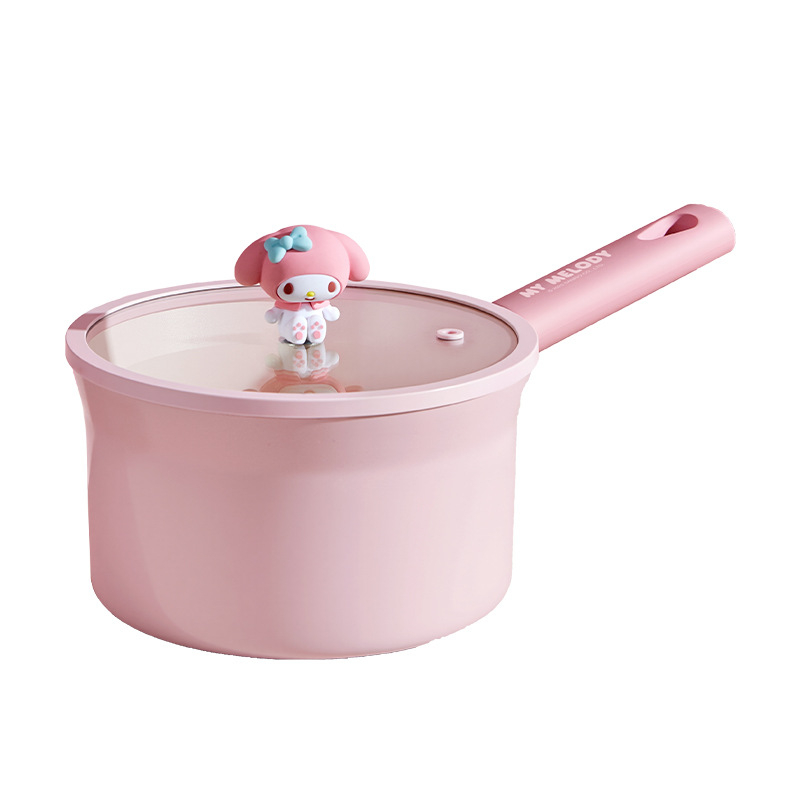 „Sanrio“ daugiafunkcis pieno puodas, nelimpantis puodas, specialus maisto papildų puodas kūdikiams ir mažiems vaikams, sriubos puodas, garinimo ir virimo „viskas viename“ greito paruošimo makaronų puodas
