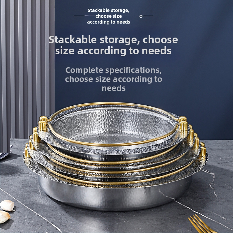 Трислойна стоманена японска тенджера Shouxi, корейска гореща тенджера с плоско дъно, висяща тенджера от неръждаема стомана, тенджера за гореща тенджера с морски дарове, суха тенджера