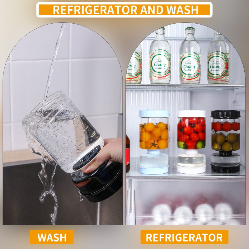 Piiriülene ümmargune viie põlvkonna kuiva ja märja eraldamisega marineeritud kurgipurk marineeritud kurgipurgi kuiva ja märja jaotusega liivakellapurk klaasmahuti