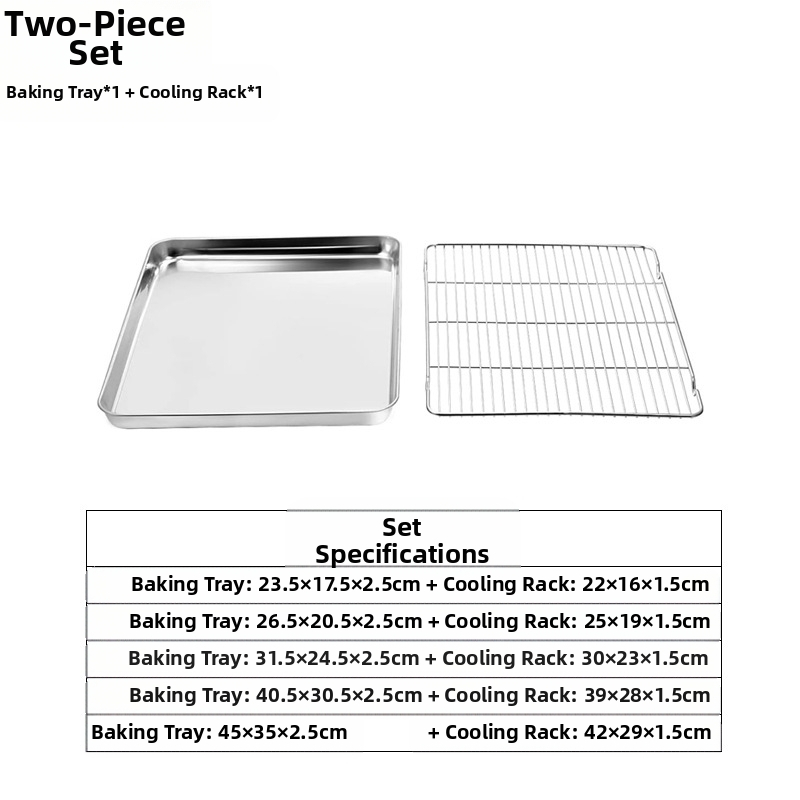 Amazon lapos aljú rozsdamentes acél sütőtálca hűtőállvány öltöny rácsos sütőelosztó állvány 304 négyzet alakú tálca többcélú sütőtálca