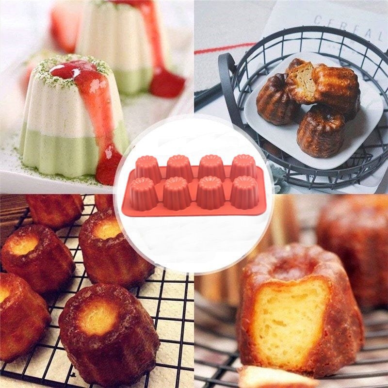 Mufă de tort Luli cu 8 găuri, mufă de mousse din silicon cu 18 găuri, mufă pentru jeleu, budincă, copt, ciocolată