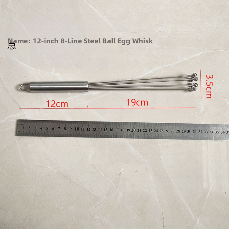 Nerūdijančio plieno rankinis kiaušinių plaktuvas, spyruoklinis kiaušinių maišytuvas, grietinėlės ir tešlos maišymo lazdelė, kepimo įrankis