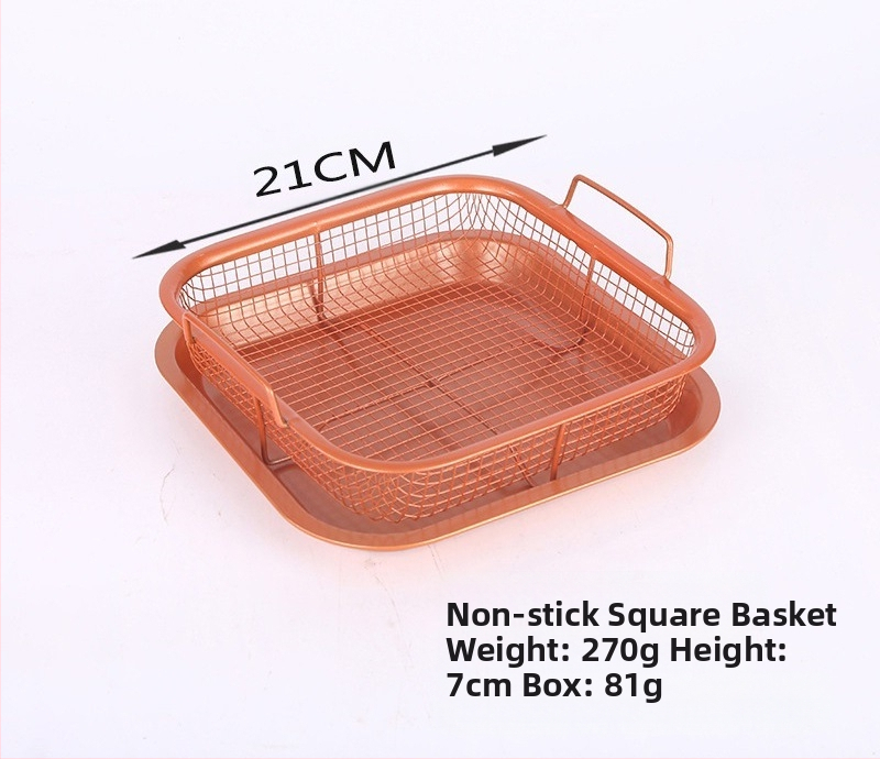 Nerūdijančio plieno tinklelis, bulvyčių kepimo krepšelis, filtro krepšelis, nelimpanti alyvos nusausinimo grotelės, traškumo padėklas