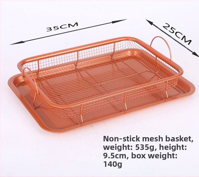 Nerūdijančio plieno tinklelis, bulvyčių kepimo krepšelis, filtro krepšelis, nelimpanti alyvos nusausinimo grotelės, traškumo padėklas