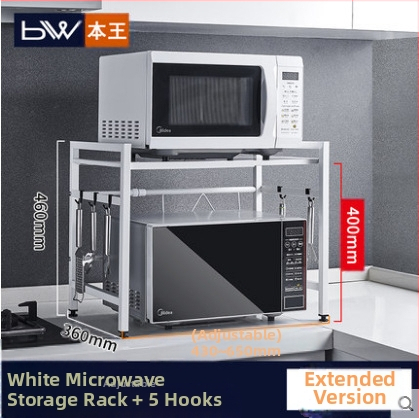 Konyhai mikrohullámú sütő állvány, háztartási tároló, többcélú, többrétegű edénytartó, sütő többrétegű állvány, pulti tárolóállvány