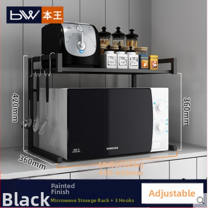 Konyhai mikrohullámú sütő állvány, háztartási tároló, többcélú, többrétegű edénytartó, sütő többrétegű állvány, pulti tárolóállvány