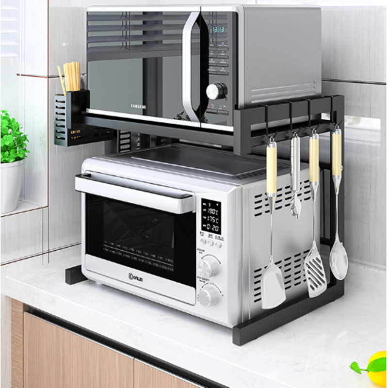 Konyhai mikrohullámú sütő állvány, háztartási tároló, többcélú, többrétegű edénytartó, sütő többrétegű állvány, pulti tárolóállvány