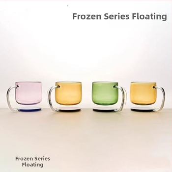 Δημιουργικό κρεμαστό γυάλινο κύπελλο, κύπελλο καφέ από υψηλό βοριοπυριτικό γυαλί, κρεμαστό ποτήρι ποτού με έντονη αντίθεση χρώματος, οικιακό κύπελλο γάλακτος