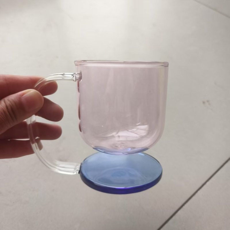 Kreatív Függesztett Üvegpohár, Magas Bórszilikát Üveg Kávéspohár, Magas Kinézetű Kontrasztos Színű Függesztett Ivópohár, Háztartási Tejespohár
