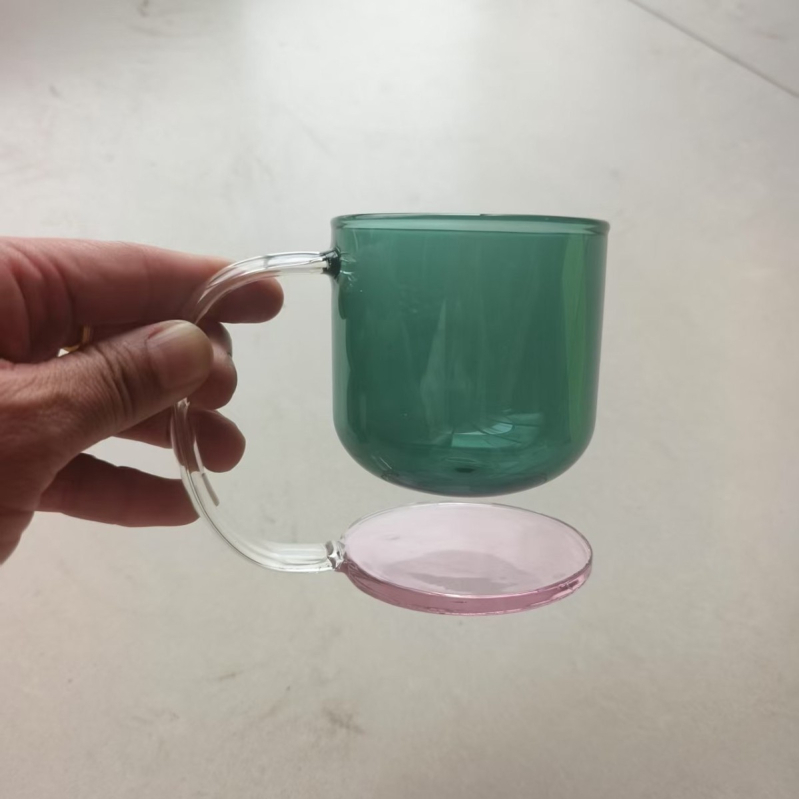 Kreatív Függesztett Üvegpohár, Magas Bórszilikát Üveg Kávéspohár, Magas Kinézetű Kontrasztos Színű Függesztett Ivópohár, Háztartási Tejespohár