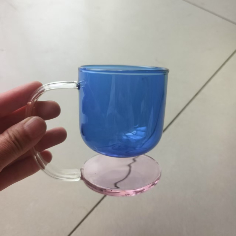 Kreatív Függesztett Üvegpohár, Magas Bórszilikát Üveg Kávéspohár, Magas Kinézetű Kontrasztos Színű Függesztett Ivópohár, Háztartási Tejespohár