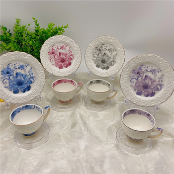 Vintage reljeefne keraamiline kohvitass 90ml espressotass peen kohvitassi alustass 6 tassi 6 taldrikuga kinkekarbis ülikond