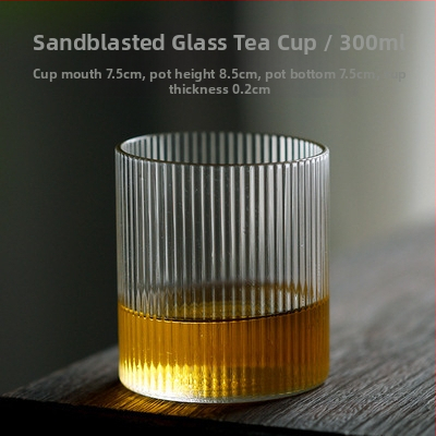 Testreszabott függőleges mintázatú üveg háztartási pohár stílusos, magas boroszilikát üveg vízcsésze átlátszó teáscsésze kreatív borospohár