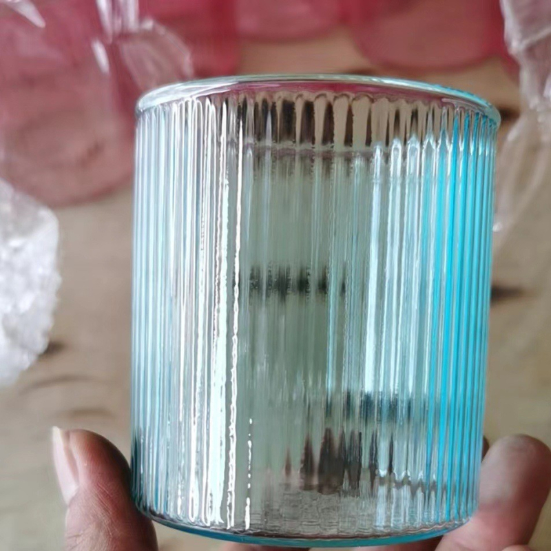Testreszabott függőleges mintázatú üveg háztartási pohár stílusos, magas boroszilikát üveg vízcsésze átlátszó teáscsésze kreatív borospohár
