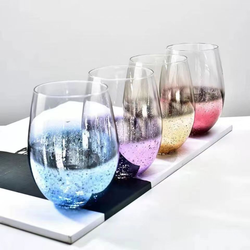 Tähistaeva gradientklaasist populaarne loominguline munakujuline galvaniseeritud veekruus, veiniklaas, mahlapiimakruus, suur kõhukruus