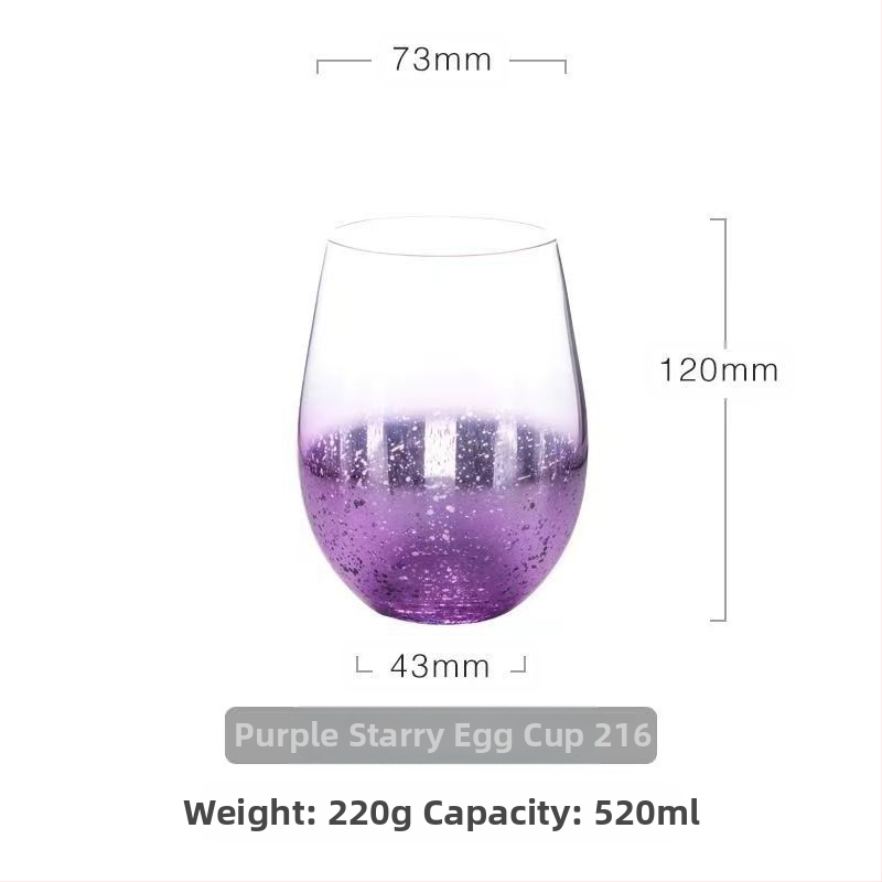 Tähistaeva gradientklaasist populaarne loominguline munakujuline galvaniseeritud veekruus, veiniklaas, mahlapiimakruus, suur kõhukruus